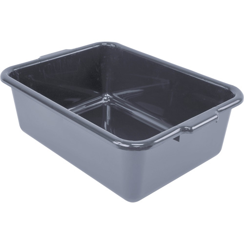 All-Purpose Flat-Bottom Storage Tub, 7" H x 15" D x 21" L, Plastic, Grey Cantin et fils