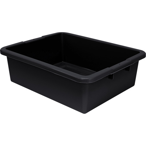 All-Purpose Ribbed-Bottom Storage Tub, 7" H x 17" D x 22" L, Plastic, Black Cantin et fils