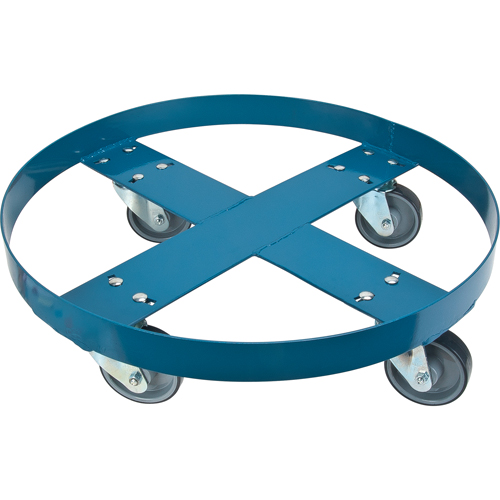 Chariot pour baril, Acier, Capacit&eacute;e 1000 lb, Diam&egrave;tre 24", Roue en Polyur&eacute;thane Cantin et fils