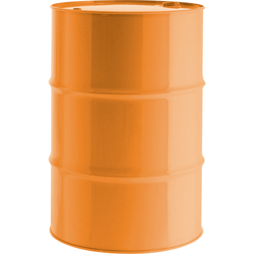 Barils en acier, 55 gal. US (45,8 gal. imp.), Non doubl&eacute;, Orange, Dessus ferm&eacute;, UN1A1/Y1.8/300, Calibre 16 Cantin et fils