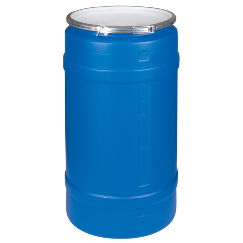 Polyethylene Drums, 30 US gal. (25 imp. Gal.), Open Top, Blue Cantin et fils