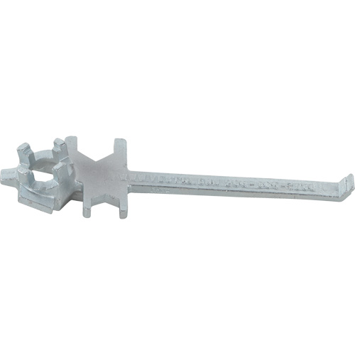 Cl&eacute; pour bouchon-&eacute;crou sp&eacute;cialis&eacute;e &agrave; un seul c&ocirc;t&eacute;, Ouverture de 1-1/2", Poign&eacute;e 7-1/2", Acier moul&eacute; au zinc Cantin et fils