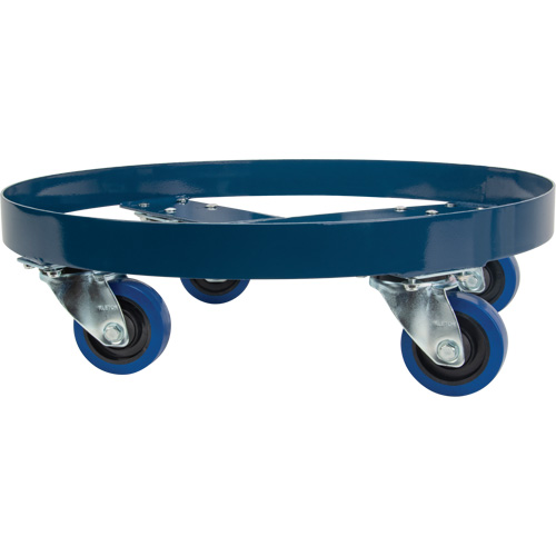 Drum Dolly, Steel, 1400 lbs. Capacity, 24" Diameter, Blue Elastic Casters Cantin et fils