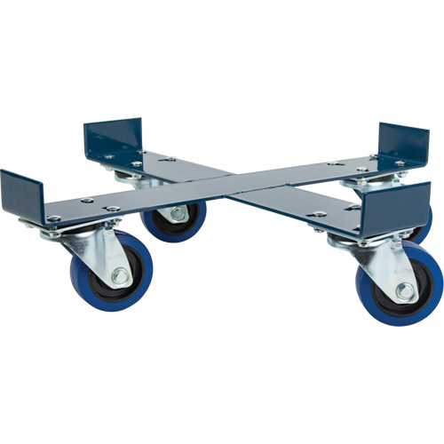 Drum Dolly, Steel, 1400 lbs. Capacity, 24" Diameter, Blue Elastic Casters Cantin et fils