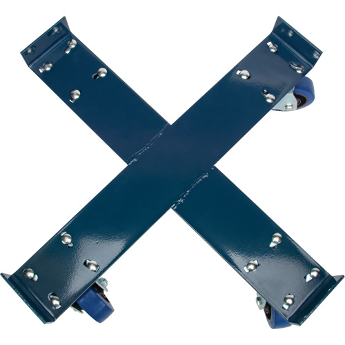 Drum Dolly, Steel, 1400 lbs. Capacity, 24" Diameter, Blue Elastic Casters Cantin et fils