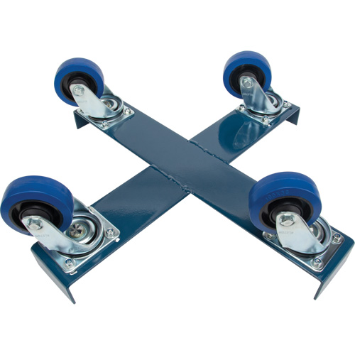 Drum Dolly, Steel, 1400 lbs. Capacity, 24" Diameter, Blue Elastic Casters Cantin et fils