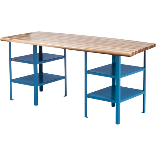 Extra Heavy-Duty Pedestal Workbench, 2500 lbs. Cap., 120" W x 30" D, 34" H Cantin et fils