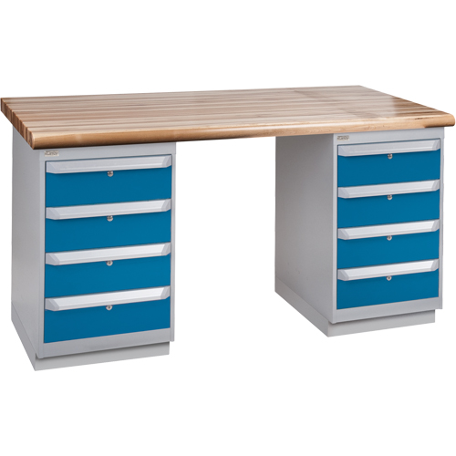 &eacute;tabli robuste, Deux tiroirs, Cap 1500 lb, 60" la x 36" p, 34" h Cantin et fils