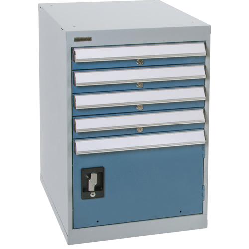 &eacute;tabli sur pi&eacute;destal avec une porte & quatre tiroirs, 4 Tiroirs, 18" la x 21" p x 28" h Cantin et fils