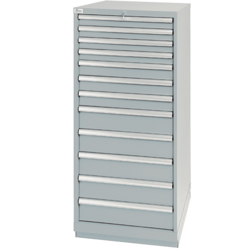Drawer Cabinets, 12 Drawers, 28-1/4" W x 28-1/2" D x 59-1/2" H, Grey Cantin et fils