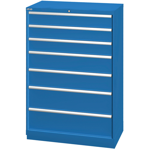 Drawer Cabinets, 7 Drawers, 40-1/4" W x 22-1/2" D x 59-1/2" H, Bright blue Cantin et fils