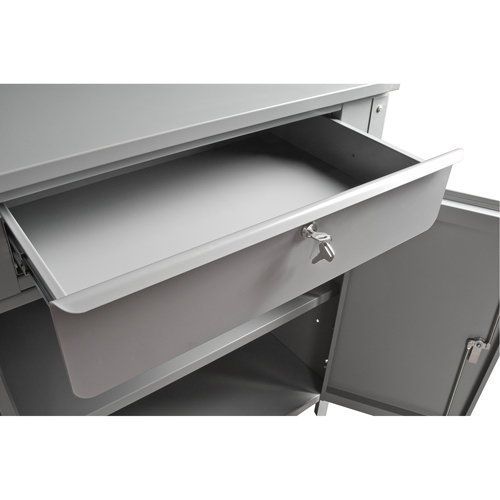 Pupitre d'atelier de style armoire, 34-1/2" la x 30" p x 53" h, Gris Cantin et fils