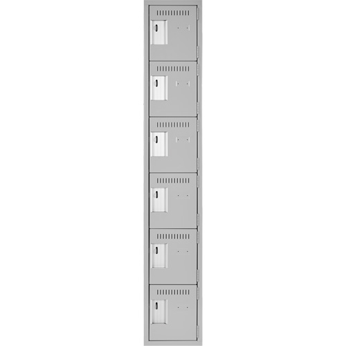 Petits casiers Clean Line, 6 niveaux, 12" x 18" x 72", Acier, Gris, Rivet (assembl&eacute;) Cantin et fils