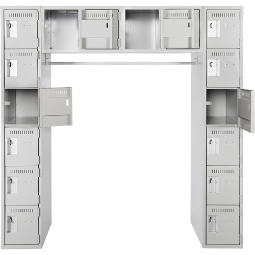 Assembled Archettes Clean Line Economy Lockers, 16 -tier, Bank of 3, 18" x 72" x 12", Steel Cantin et fils