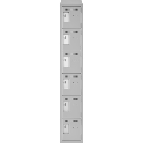 Clean Line Lockerette , 6 -tier, 12" x 18" x 78", Steel, Grey, Rivet (Assembled) Cantin et fils