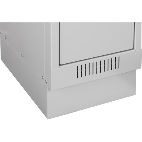 Clean Line Lockerette, 6 -tier, Bank of 4, 48" x 18" x 76", Steel, Charcoal, Rivet (Assembled) Cantin et fils