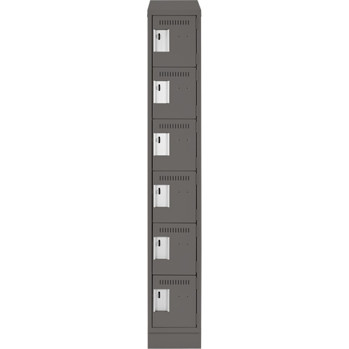 Petits casiers Clean Line, 6 niveaux, 12" x 18" x 82", Acier, Charbon, Rivet (assembl&eacute;) Cantin et fils