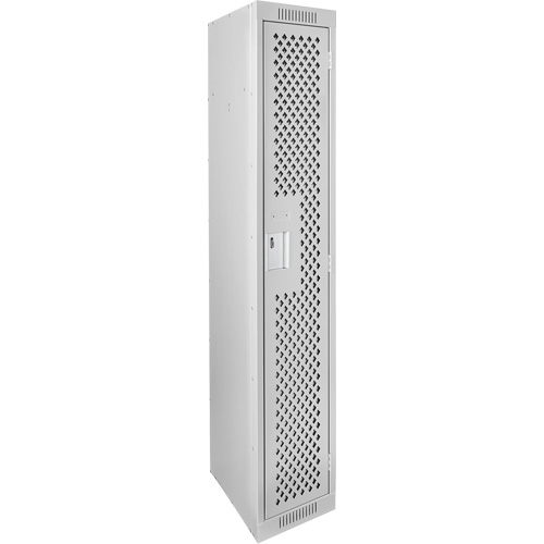 Casiers Clean Line, 12" x 12" x 72", Acier, Gris, Rivet (assembl&eacute;), Perfor&eacute; Cantin et fils