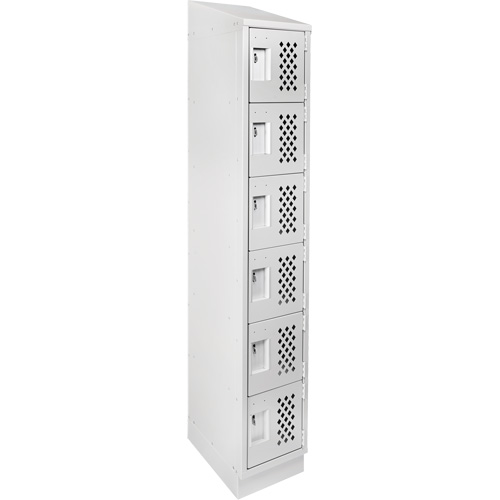 Assembled Lockerettes Clean Line Perforated Economy Lockers, 6 -tier, 18" x 72" x 12", Steel Cantin et fils