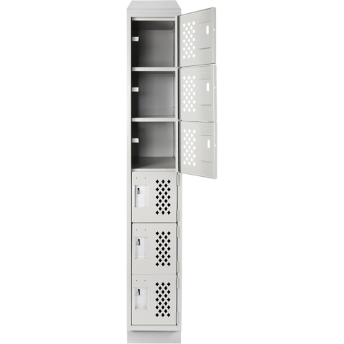 Assembled Lockerettes Clean Line Perforated Economy Lockers, 6 -tier, 18" x 72" x 12", Steel Cantin et fils