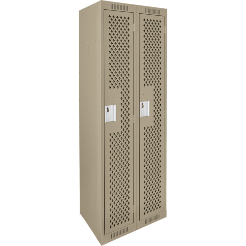 Casiers Clean Line, Bloc de 2, 24" x 12" x 72", Acier, Beige, Rivet (assembl&eacute;), Perfor&eacute; Cantin et fils