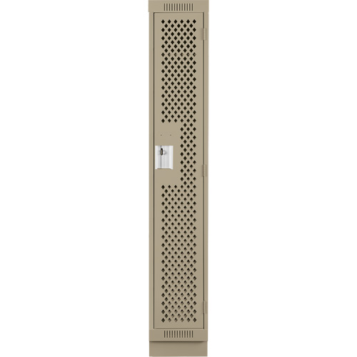 Clean Line Lockers, 12" x 15" x 76", Steel, Beige, Rivet (Assembled), Perforated Cantin et fils