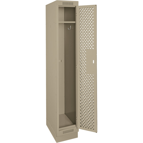 Clean Line Lockers, 12" x 15" x 76", Steel, Beige, Rivet (Assembled), Perforated Cantin et fils