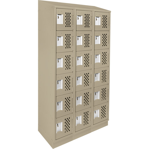 Petits casiers &eacute;conomiques assembl&eacute;s et perfor&eacute;s Clean Line, 6 niveaux, Bloc de 3, 18" x 72" x 12", Acier Cantin et fils