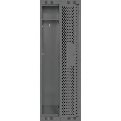 Clean Line Lockers, Bank of 2, 24" x 12" x 72", Steel, Charcoal, Rivet (Assembled), Perforated Cantin et fils