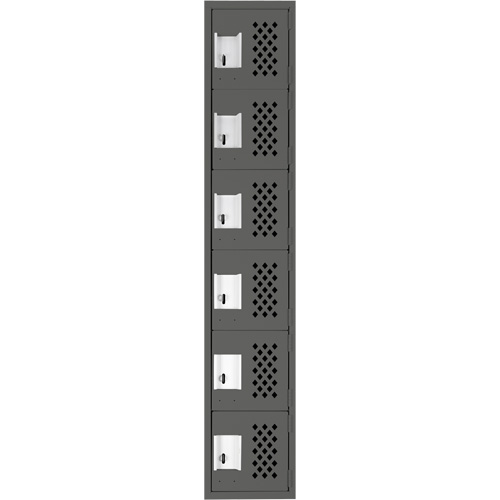 Assembled Lockerettes Clean Line Perforated Economy Lockers, 6 -tier, 18" x 72" x 12", Steel Cantin et fils