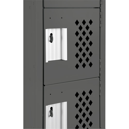 Assembled Lockerettes Clean Line Perforated Economy Lockers, 6 -tier, Bank of 3, 18" x 72" x 12", Steel Cantin et fils