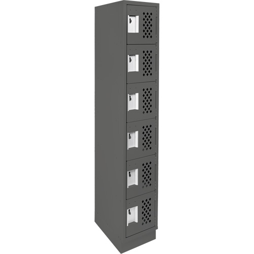 Assembled Lockerettes Clean Line Perforated Economy Lockers, 6 -tier, 18" x 72" x 12", Steel Cantin et fils