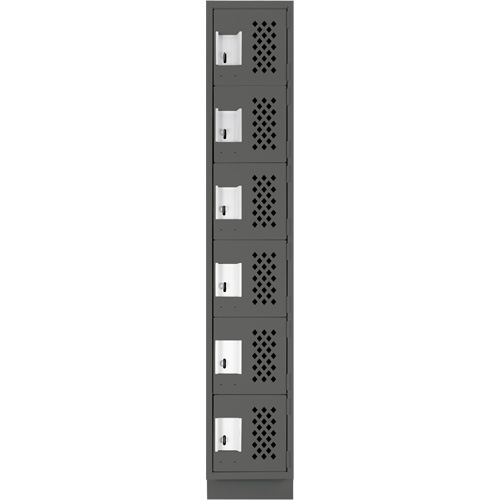 Assembled Lockerettes Clean Line Perforated Economy Lockers, 6 -tier, 18" x 72" x 12", Steel Cantin et fils