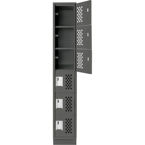 Assembled Lockerettes Clean Line Perforated Economy Lockers, 6 -tier, 18" x 72" x 12", Steel Cantin et fils