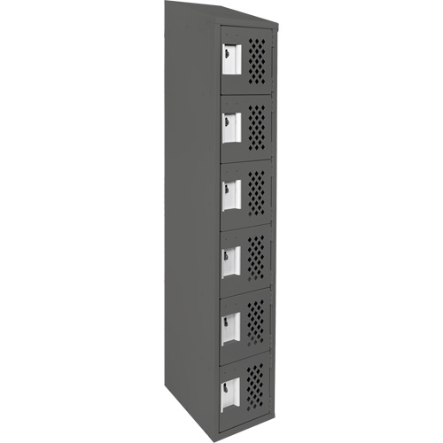 Petits casiers &eacute;conomiques assembl&eacute;s et perfor&eacute;s Clean Line, 6 niveaux, 18" x 72" x 12", Acier Cantin et fils