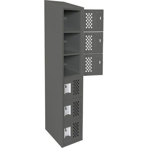 Petits casiers &eacute;conomiques assembl&eacute;s et perfor&eacute;s Clean Line, 6 niveaux, 18" x 72" x 12", Acier Cantin et fils