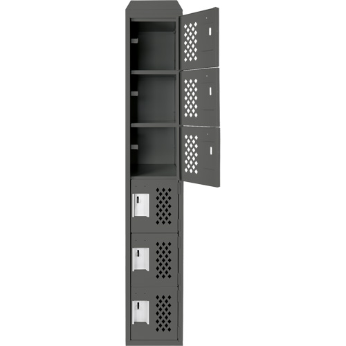Petits casiers &eacute;conomiques assembl&eacute;s et perfor&eacute;s Clean Line, 6 niveaux, 18" x 72" x 12", Acier Cantin et fils