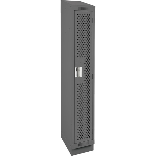 Clean Line Lockers, 12" x 12" x 82", Steel, Charcoal, Rivet (Assembled), Perforated Cantin et fils