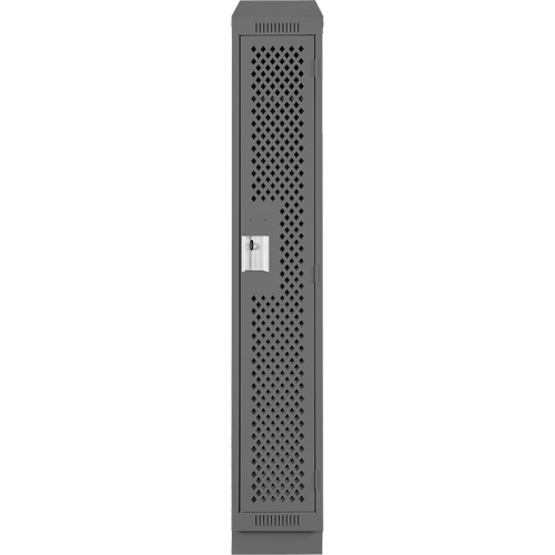 Clean Line Lockers, 12" x 12" x 82", Steel, Charcoal, Rivet (Assembled), Perforated Cantin et fils