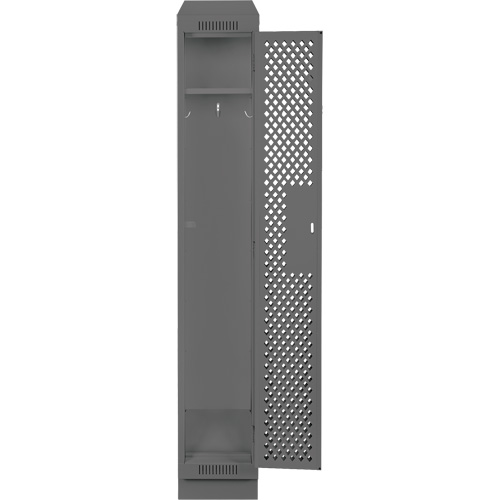 Clean Line Lockers, 12" x 12" x 82", Steel, Charcoal, Rivet (Assembled), Perforated Cantin et fils