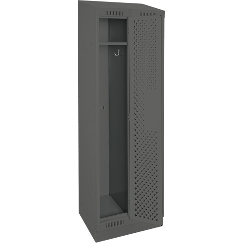 Clean Line Lockers, Bank of 2, 24" x 12" x 82", Steel, Charcoal, Rivet (Assembled), Perforated Cantin et fils