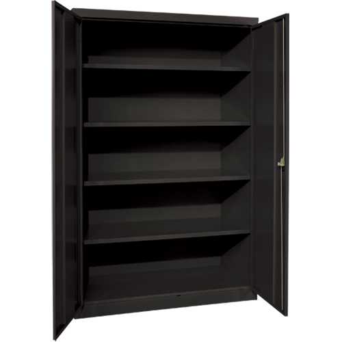Armoires de rangement Hi-Boy profondes, Acier, 4 Tablettes, 72" h x 36" la x 24" P, Noir Cantin et fils