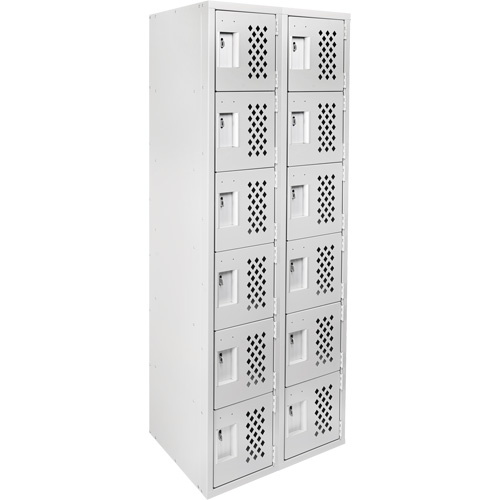 Clean Line Lockerettes, 6 -tier, Bank of 2, 18" x 72" x 12", Steel Cantin et fils