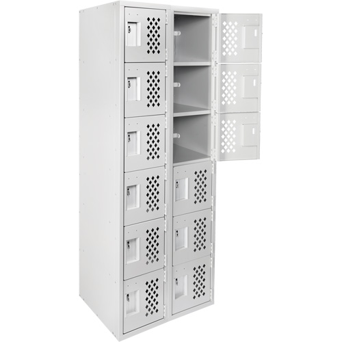 Clean Line Lockerettes, 6 -tier, Bank of 2, 18" x 72" x 12", Steel Cantin et fils