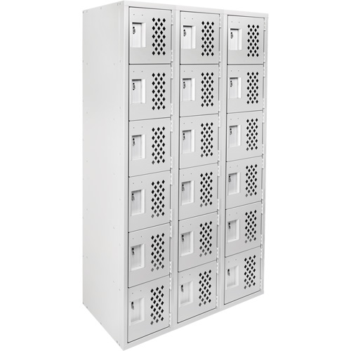 Clean Line Lockerettes, 6 -tier, Bank of 3, 18" x 72" x 12", Steel Cantin et fils