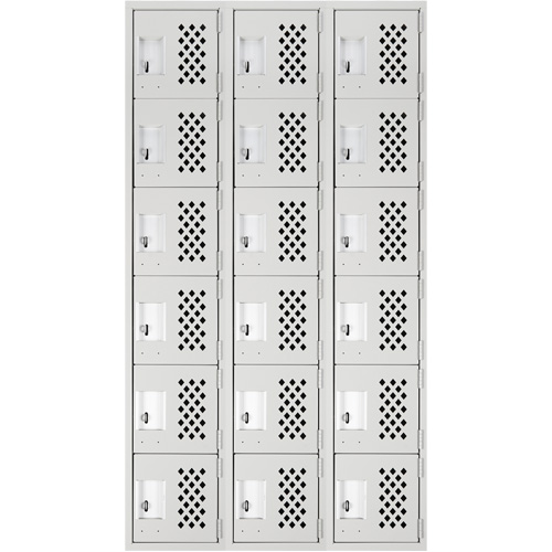 Clean Line Lockerettes, 6 -tier, Bank of 3, 18" x 72" x 12", Steel Cantin et fils