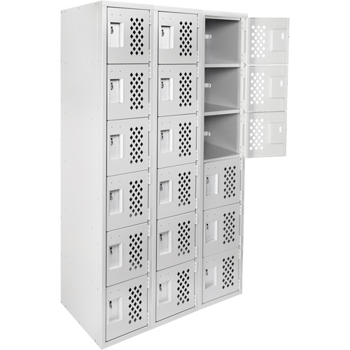 Clean Line Lockerettes, 6 -tier, Bank of 3, 18" x 72" x 12", Steel Cantin et fils