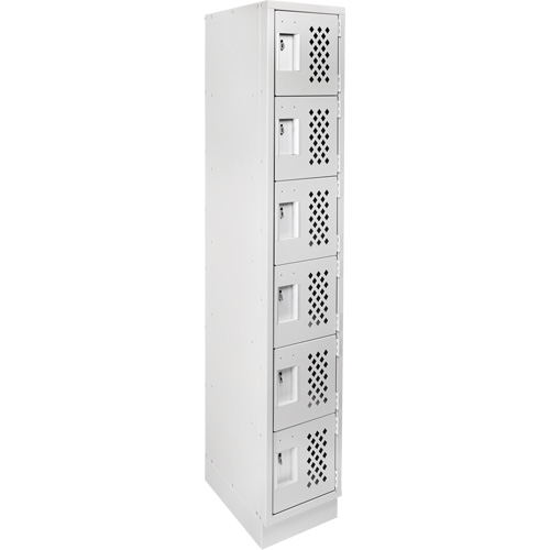 Assembled Lockerettes Clean Line Perforated Economy Lockers, 6 -tier, 18" x 72" x 12", Steel Cantin et fils
