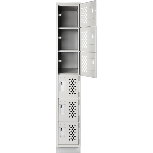 Assembled Lockerettes Clean Line Perforated Economy Lockers, 6 -tier, 18" x 72" x 12", Steel Cantin et fils