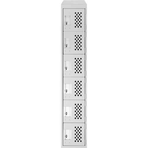 Petit casier perfor&eacute; Clean-Line, 6 niveaux, 15" x 72" x 12", Acier Cantin et fils